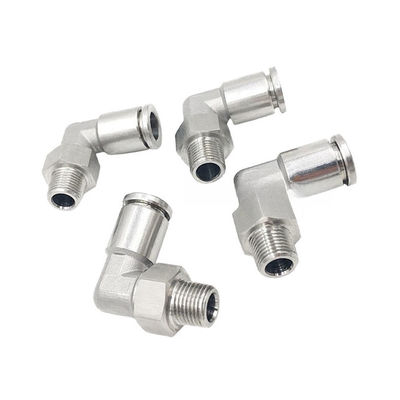 Push In Fittings Pneumáticos SUS 316L 90 graus em ângulo reto da junção do tubo KQG2L06-01S