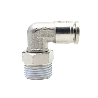 Push In Fittings Pneumáticos SUS 316L 90 graus em ângulo reto da junção do tubo KQG2L06-01S