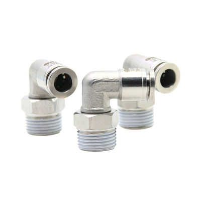 Push In Fittings Pneumáticos SUS 316L 90 graus em ângulo reto da junção do tubo KQG2L06-01S