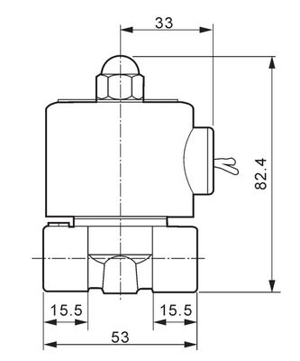 2W040-10 Válvula de solenoide acionada diretamente 2 vias de latão 3/8 polegadas