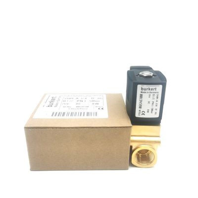 válvula eletromagnética BURKERT 00126198 6014 D Normalmente aberto G1/8 2.0 Flow Hole DC24V 8W Brass Valve Body 32 * 32 0~10bar