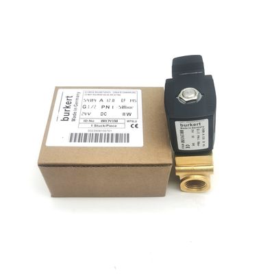 Burkert 00132865 AC24V válvula de solenoide de ação direta G1/8 6014 C normalmente fechado 0 ~ 25bar 3/2 Way Corpo de latão