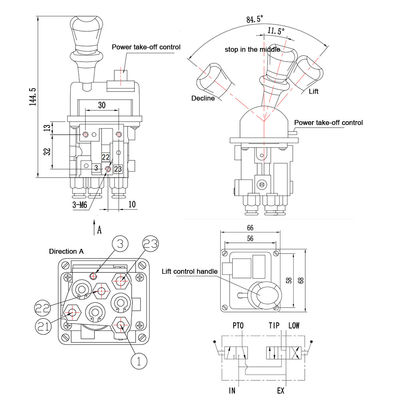 HYVA JQF34-B 14750650H Controle manual de válvulas de descarga