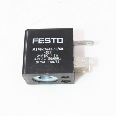 FESTO 4527 MSFG-24-50/60 Bobina de Solenoide, 24VDC, 4.5W, IP65, Varetas de Plugue para MSSD-F, 3-Pin