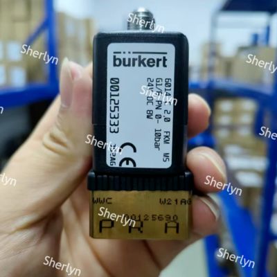 Burkert 00125334 Válvula Solenoide de Duas Posições e Três Vias Série 6014 C Normalmente Fechada G1/8 Corpo da Válvula em Latão