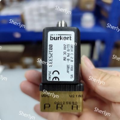 Burkert 00125334 Válvula Solenoide de Duas Posições e Três Vias Série 6014 C Normalmente Fechada G1/8 Corpo da Válvula em Latão