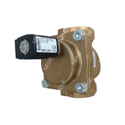 Solenoide de corpo de latão 6281 G1/4 2/2 Normalmente fechado 00322506 Com controle manual 10.0 Flow Hole NBR Seal BURKERT AC24V 8W 0.2-16bar -10~+80 °C