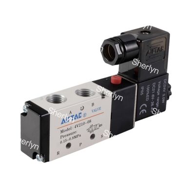 Válvula de Inversão AIRTAC 4V110-06 AC220V Válvula Solenoide de Cinco Vias e Duas Posições
