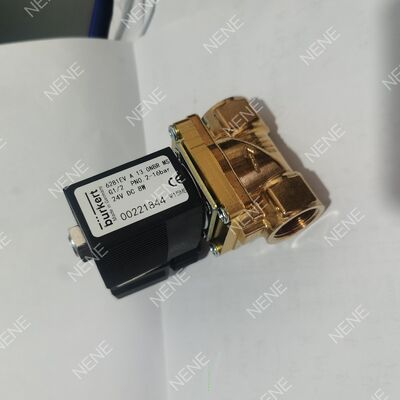 Compacta válvula solenoide BURKERT Tipo 6281 00322511 G1/4 Port 2/2 Way Normalmente fechado Corpo de latão FKM Selo 10.0 Orifício DC24V 8W 0.2-16bar 0 a +120°C