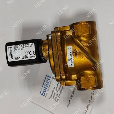 G3/4 Port Industrial Solenoide Valve BURKERT Tipo 6281 00221874 2/2 Corpo de latão normalmente fechado FKM Selo 13.0 Orifício de fluxo DC24V 8W 0.2-16bar 0 a +120°C