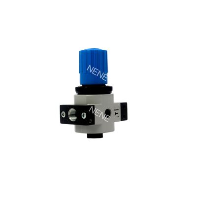 Festo LR-1/4-D-MINI-MPA 8002275 Regulador de Pressão em Liga de Zinco com Manômetro MPA G1/4 0,5-12 bar 1500L/min Diafragma de Ação Direta Botão Giratório Travável