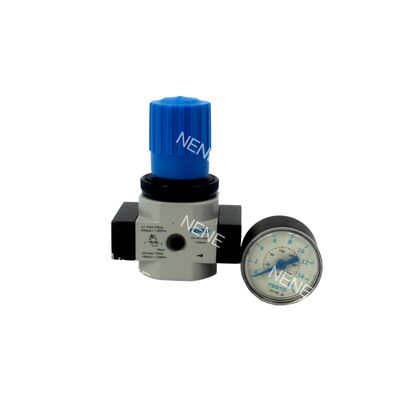 Festo LR-1/4-D-MINI-MPA 8002275 Regulador de Pressão em Liga de Zinco com Manômetro MPA G1/4 0,5-12 bar 1500L/min Diafragma de Ação Direta Botão Giratório Travável