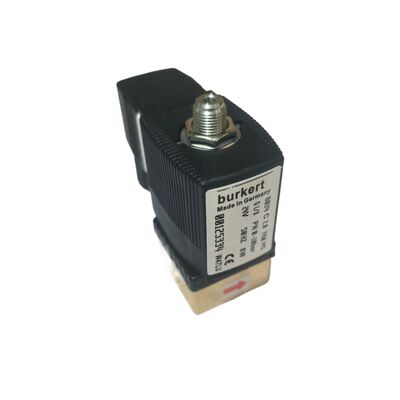 Válvula Solenoide Burkert 6013 Tipo 2/2 NF 00134241, Rosca G1/8, Orifício de Fluxo de 2,5, Diafragma FKM, Carcaça de Latão, 24V AC, Pressão de Trabalho 0~16bar