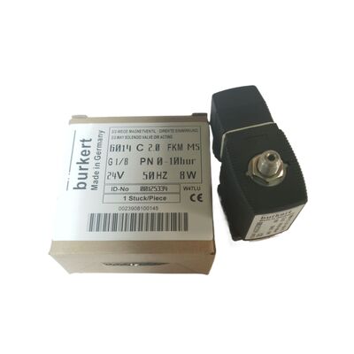 Válvula Solenoide Burkert 6013 Tipo 2/2 NF 00134241, Rosca G1/8, Orifício de Fluxo de 2,5, Diafragma FKM, Carcaça de Latão, 24V AC, Pressão de Trabalho 0~16bar