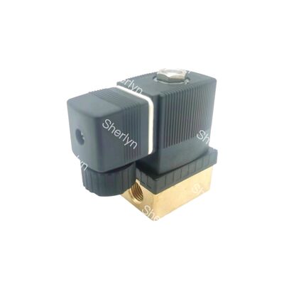 Burkert 00125301 válvula de solenoide industrial, G1/4 Inch Port, 3.0 Flow Orifício, FKM selada casa de latão, 24V DC Power 8W, 0 ~ 6bar aplicação de baixa pressão