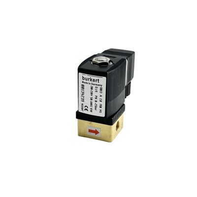 220VAC 8W 0-16bar Solenoide Valve Burkert 00134248, 6013 Directo 2/2 Normalmente fechado, G1/8 Filamento, 2.5mm Orifício, Corpo de latão FKM Selo