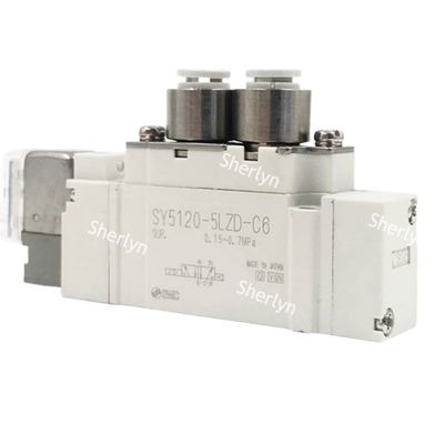 Baixa potência compacta da válvula solenóide piloto SMC SY3120-6LZD-M5 do porto DC12V do porto M5 para a distribuição de SMT