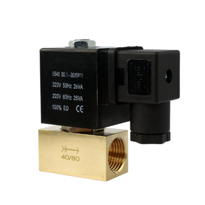 JT22-02 válvula de solenoide pneumática de latão de 2 vias normalmente fechada Faixa de temperatura de 30 a 120 °C Ideal para sistemas de controlo de fluidos