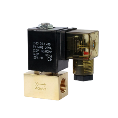 JT22-02 válvula de solenoide pneumática de latão de 2 vias normalmente fechada Faixa de temperatura de 30 a 120 °C Ideal para sistemas de controlo de fluidos