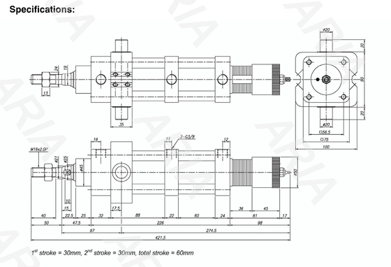 NNFA063/0050/0010TC(S) Norma internacional ISO 6432 Valva solenoide ASCO Série NNS de dupla ação com bastão único Ideal