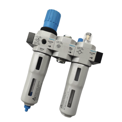 FESTO LF-1/2-D-MAXI 186463 Filtro de ar comprimido de liga de zinco Filtração de 40μm, Dreno manual, Pressão de trabalho de 0,5-12bar