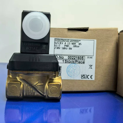 AC220V 8W Original Burkert 00221605 6213 NC válvula de solenoide, G1/2 Port 13 Orifício NBR Gasket, caixa de latão operando a -10 °C a 80 °C 0-10bar