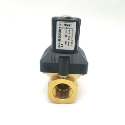 Válvula solenóide genuína Burkert tipo 6213 00221621 AC220V 8W, G3/4 2/2 vias válvula de latão normalmente fechada, vedação NBR de 13 orifícios de fluxo, -10 ~ 80 ° C 0-10 bar controle médio