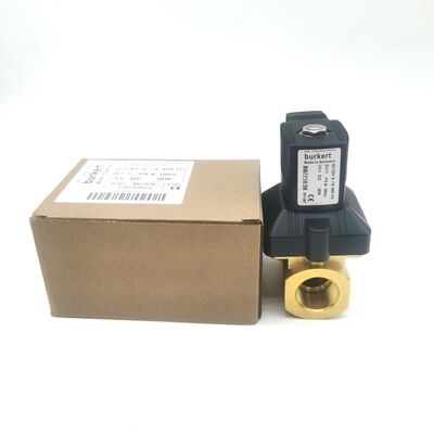 Válvula de controle de diafragma Burkert 00221634 tipo 6213 resistente à pressão de 0-10 bar, vedação NBR, orifício de 20 mm, conexão G3/4, corpo de latão DC24V 8W adequado para equipamentos automáticos de -10 ~ 80 ° C