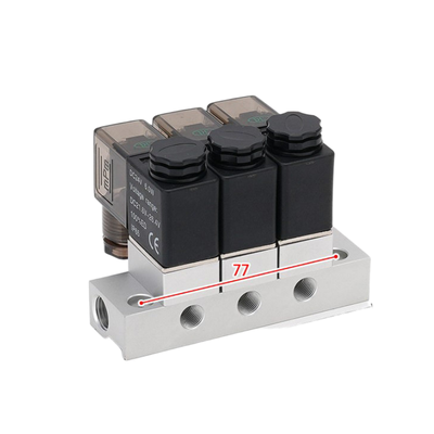 1-Inlet-2-Outlet 2V025-06-2F Manifold de válvula solenoide e 2V025-06-3F 1-Inlet-3-Outlet DC12V/24V AC110V/220V