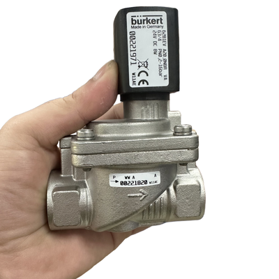 Válvula Solenoide Burkert para Processos de Alta Temperatura de Serviço Pesado 00323986 00323987 00323988 00323989 Tipo 6281 2/2 NF Acionamento Manual Servo Assistido Orifício de Fluxo 40.0 Vedação FKM