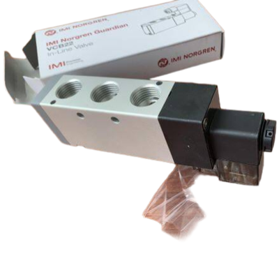 Válvula Solenoide NORGREN VCB22D517A-AD213L de Alto Fluxo 3350 L/min G1/2 24VDC 5/2 Retorno por Mola Válvula de Gaveta Pneumática Corpo de Alumínio IP65