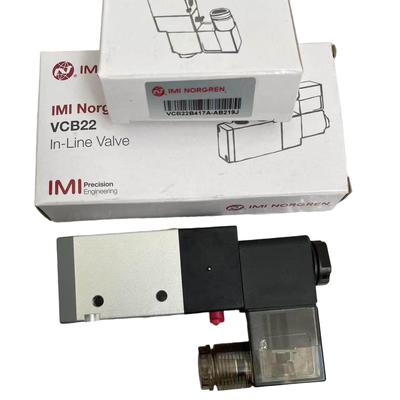 Válvula Solenoide de Retorno por Mola NORGREN VCB22B417A-AB219J G1/4 AC220V Válvula Direcional Pneumática 3/2 NF para Máquina de Moldagem por Sopro