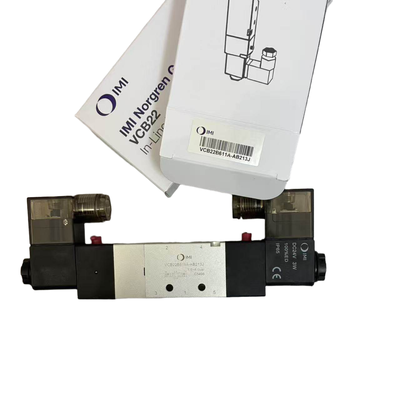 Válvula Solenoide de Centro Fechado 5/3 NORGREN VCB22B611A-AB213J G1/4 24VDC Válvula de Posicionamento de Solenoide Duplo para Fixação Flutuante 5 Vias 3 Posições