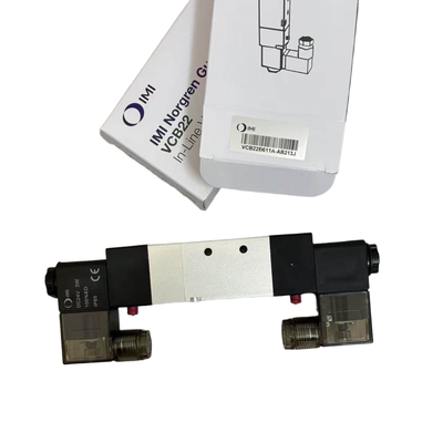 Válvula Solenoide de Centro Fechado 5/3 NORGREN VCB22B611A-AB213J G1/4 24VDC Válvula de Posicionamento de Solenoide Duplo para Fixação Flutuante 5 Vias 3 Posições