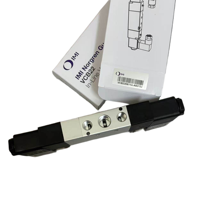 Válvula Solenoide de Centro Fechado 5/3 NORGREN VCB22B611A-AB213J G1/4 24VDC Válvula de Posicionamento de Solenoide Duplo para Fixação Flutuante 5 Vias 3 Posições