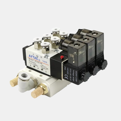 Kit de Coletor de Válvula Solenoide Airtac 4V310-08 Multi Estação 2 / 3 / 4 / 5 / 6 Posições Grupo de Válvulas Integrado Interno Para Circuito Pneumático Multicanal