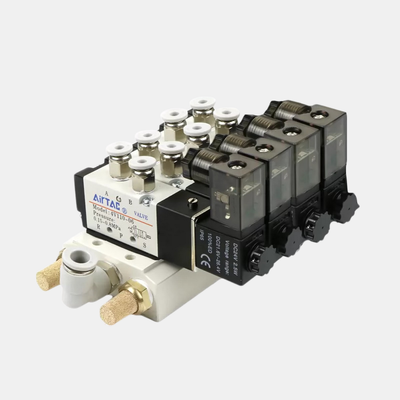 Kit de Coletor de Válvula Solenoide Airtac 4V310-08 Multi Estação 2 / 3 / 4 / 5 / 6 Posições Grupo de Válvulas Integrado Interno Para Circuito Pneumático Multicanal