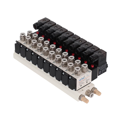 Conjunto de Válvula Solenoide de Controle Direcional Airtac 4V210-08 7 a 10 Estações Pacote de Válvulas Combinado Caminho de Fluxo Curto Baixo Vazamento de Ar para Sistema de Controle de Ar Multicanal
