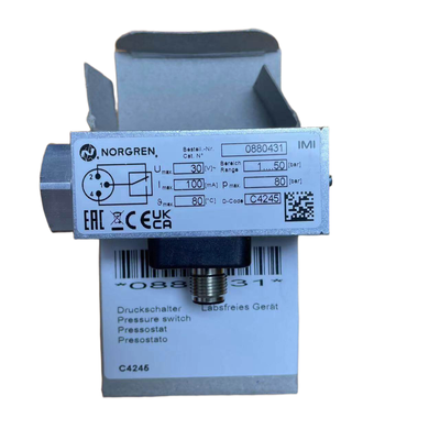 0880431 NORGREN Pressostato Rosca G1/4 Pressostato Pneumático de Feedback de Pressão para Uso Industrial Geral