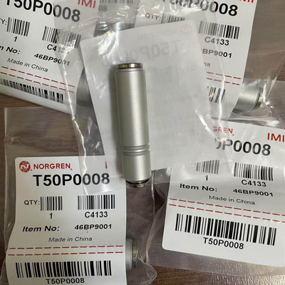 Válvula de retenção de encaixe IMI Norgren T50P0008 para tubo OD de 8 mm, baixa pressão de acionamento, válvula de verificação para sistema pneumático a vácuo