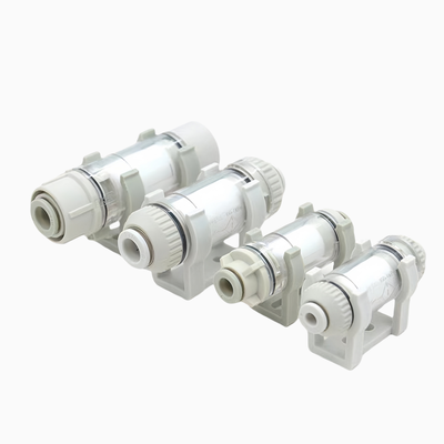 Filtro de Sucção de Ar em Linha SMC ZFC100-04B Série ZFC 10µm de Filtração para Tubulação de 4MM Suporte de Travamento Anti-Rotação Evita Danos por Contaminantes ao Ejetor de Vácuo Circuito Pneumático