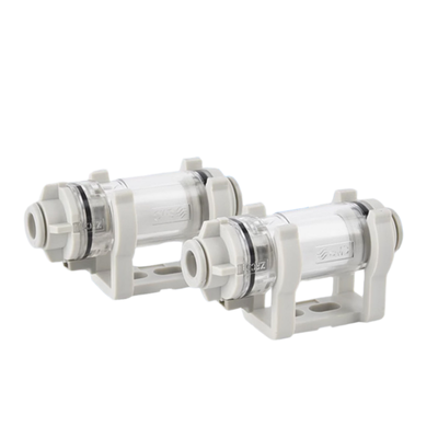 Filtro de Sucção de Ar em Linha SMC ZFC100-04B Série ZFC 10µm de Filtração para Tubulação de 4MM Suporte de Travamento Anti-Rotação Evita Danos por Contaminantes ao Ejetor de Vácuo Circuito Pneumático