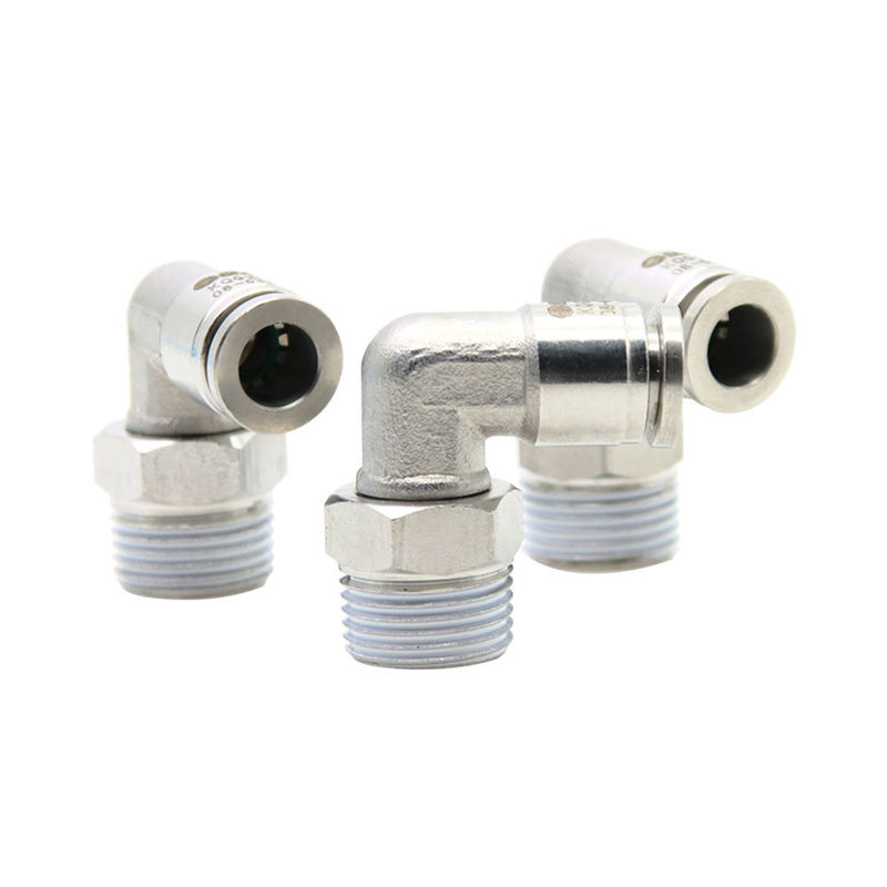 Push In Fittings Pneumáticos SUS 316L 90 graus em ângulo reto da junção do tubo KQG2L06-01S