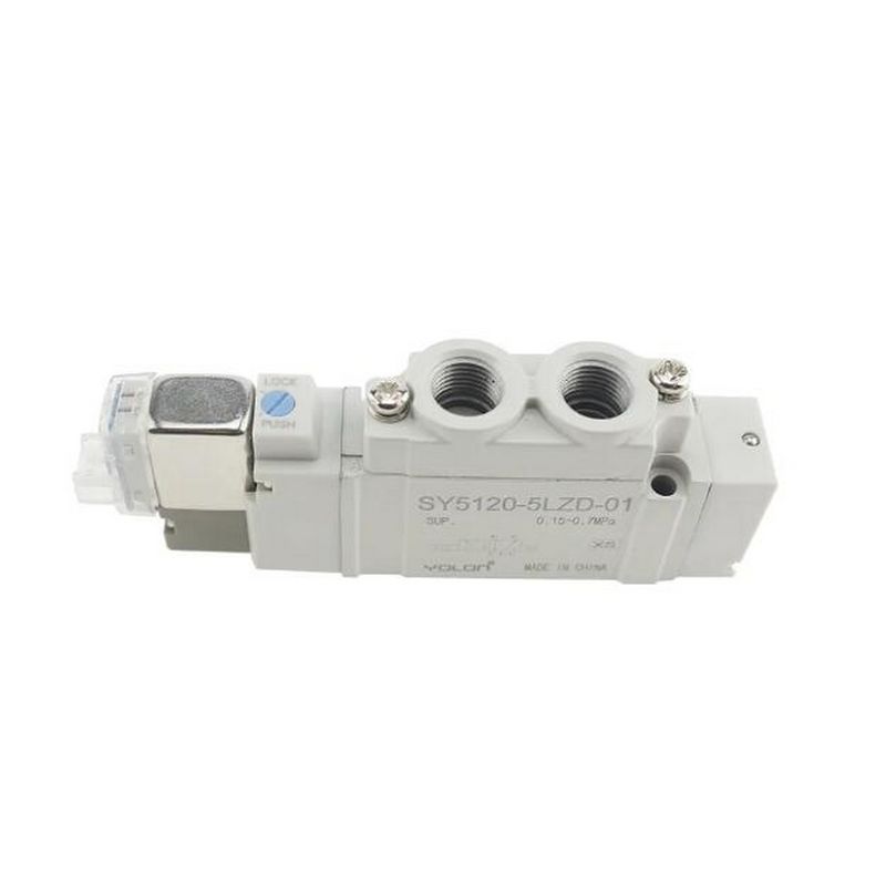SMC Solenoide Valve SY5320-5LZD-C6 DC12V Portão de instalação de toque único Tamanho ø6 3 Posição Centro fechado