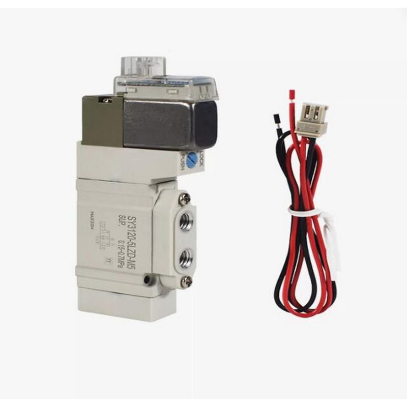 Valva solenoide SMC SY5220-5LZD-C8 2 posições Portão de ligação dupla de toque único Tamanho ø8 DC24V