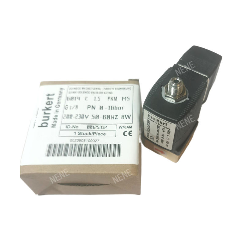 G1/4 Válvula Solenoide Burkert 00125302 6013 Tipo de Ação Direta 2/2 polegadas Normalmente Fechado 3.0 Flow Hole FKM Corpo de válvula de latão selado 24VAC 8W 0~10bar