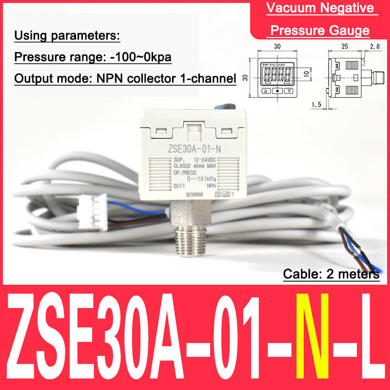 Medidor de pressão medidor de vácuo ZSE30A-01-N SMC tipo 01 medidor de pressão de precisão