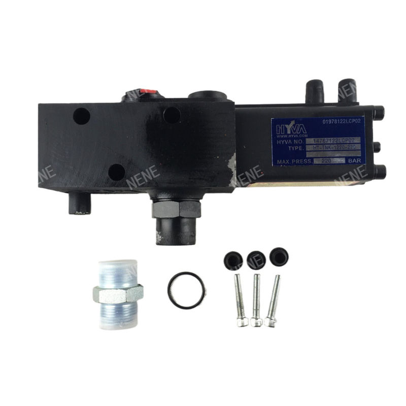14867322 HYVA PT1220 Controles de Caminhão Basculante de Pressão Única PT1220-220 Liga de alumínio preto aço inoxidável