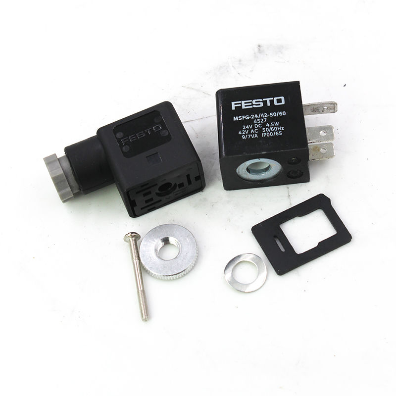 FESTO 4527 MSFG-24-50/60 Bobina de Solenoide, 24VDC, 4.5W, IP65, Varetas de Plugue para MSSD-F, 3-Pin