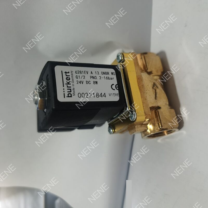 Vedação FKM Válvula Solenoide Alta Temperatura Tipo BURKERT 6281 00322513 G1/4 Porta 2/2 Vias Normalmente Fechada Corpo em Latão 10.0 Orifício AC220V 8W 0.2-16bar 0 a +120°C